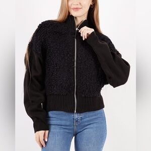 Topshop
Women Mock Neck Long Sleeves Textured Sweater, Black